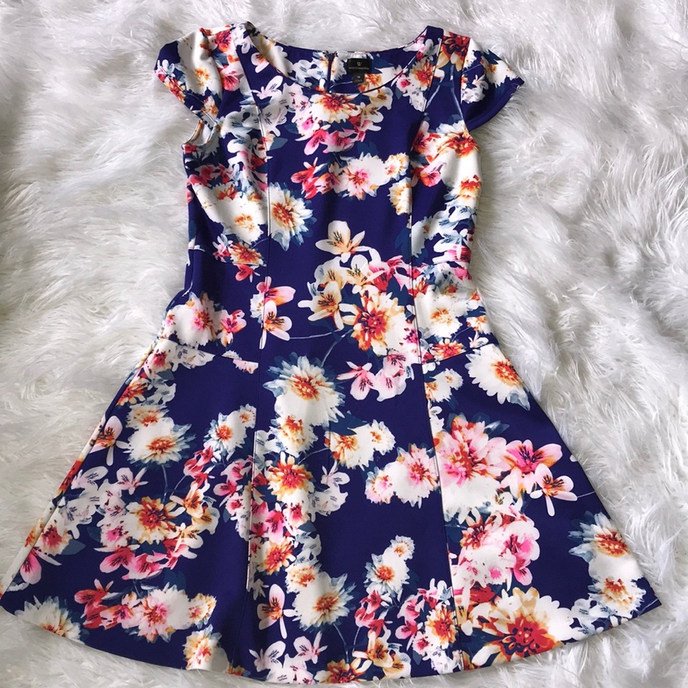 Worthington Floral Dress - Blue and Pink